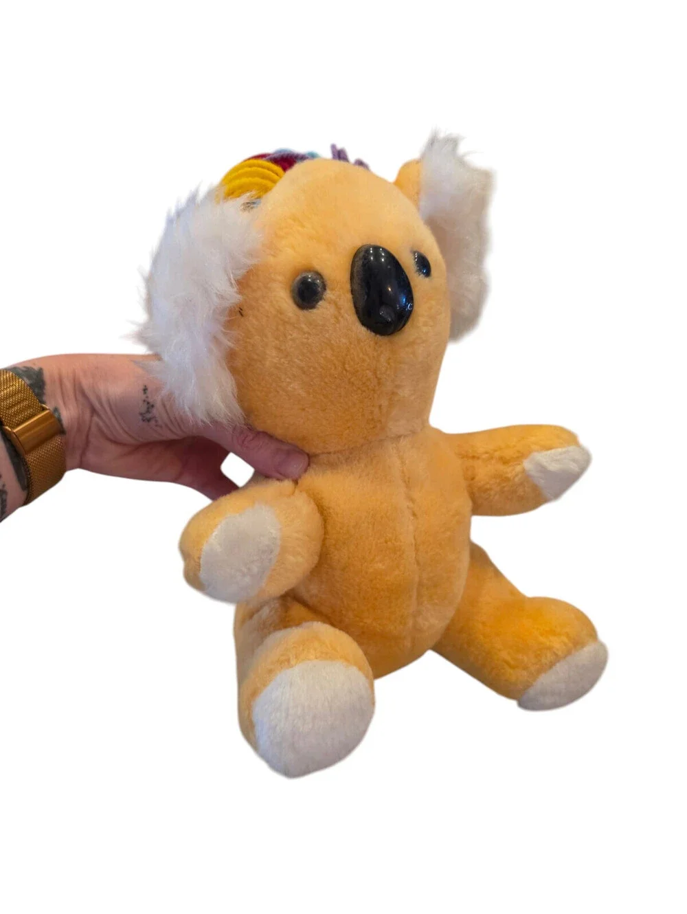 Vintage 1950s yellow/orange plush koala bear stuffed animal Morsay